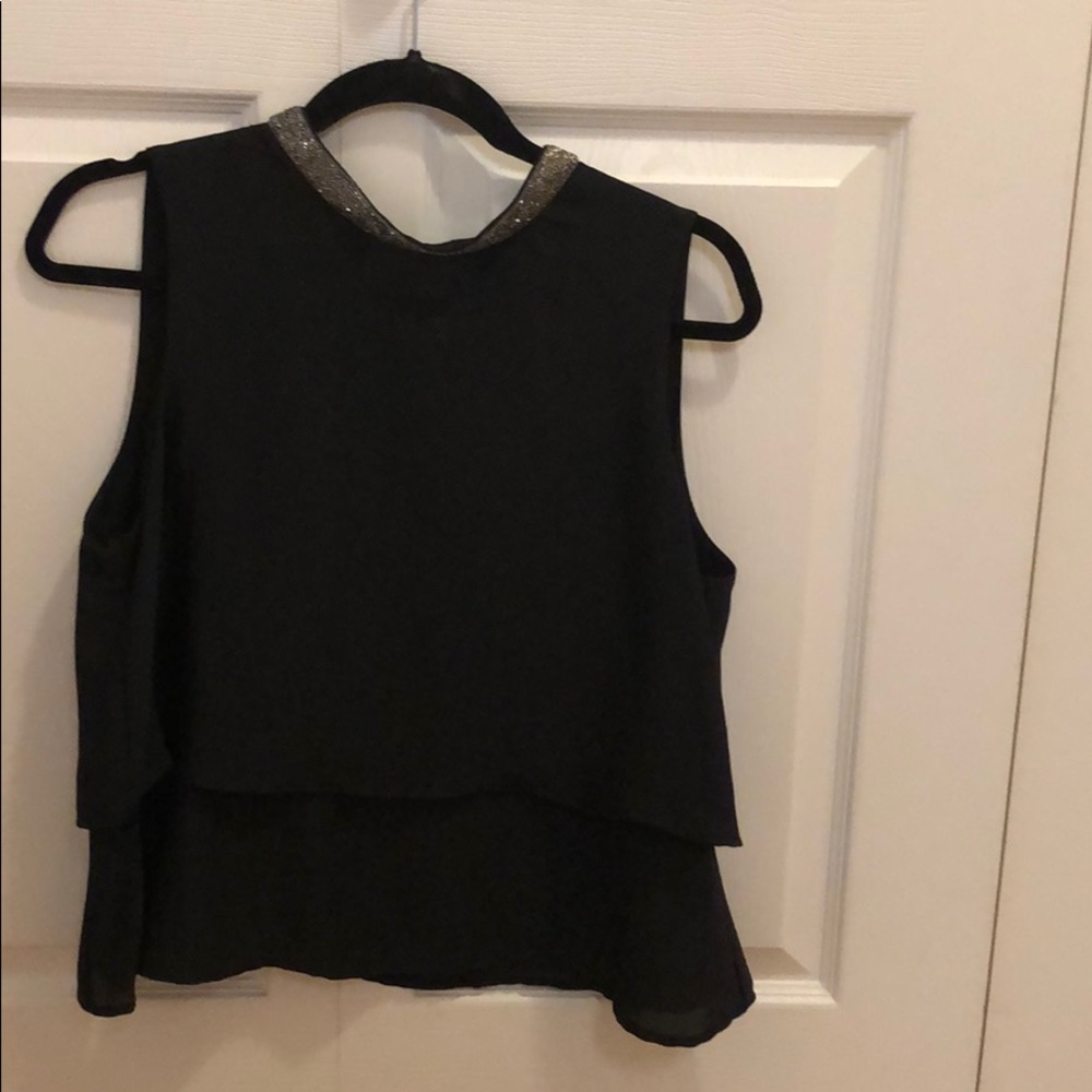 Zara black embellished top